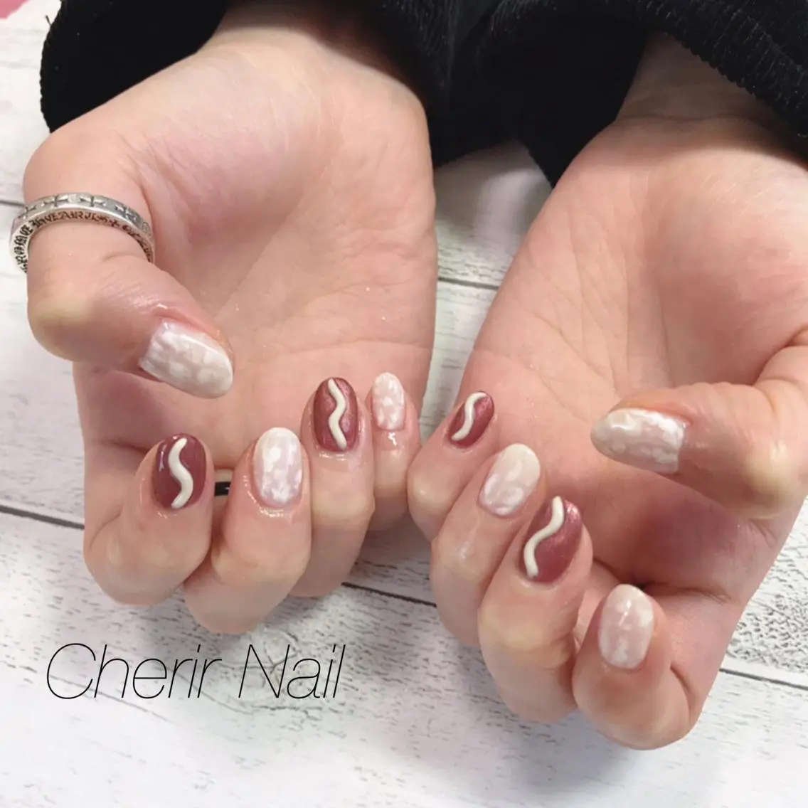 ネイル アートネイル 大理石ネイル(マーブル) ニュアンスネイル ワンカラーネイル ショートネイル Cherirnail kaoriのネイルデザイン