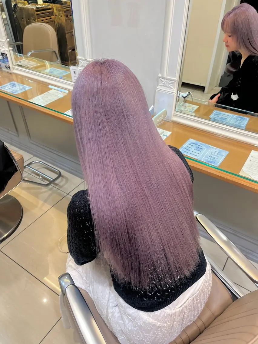 ロング カラー アッシュ ラベンダーカラー ラベンダーアッシュ 横浜/カラーモデル/ 小俣実乃里のヘアスタイル