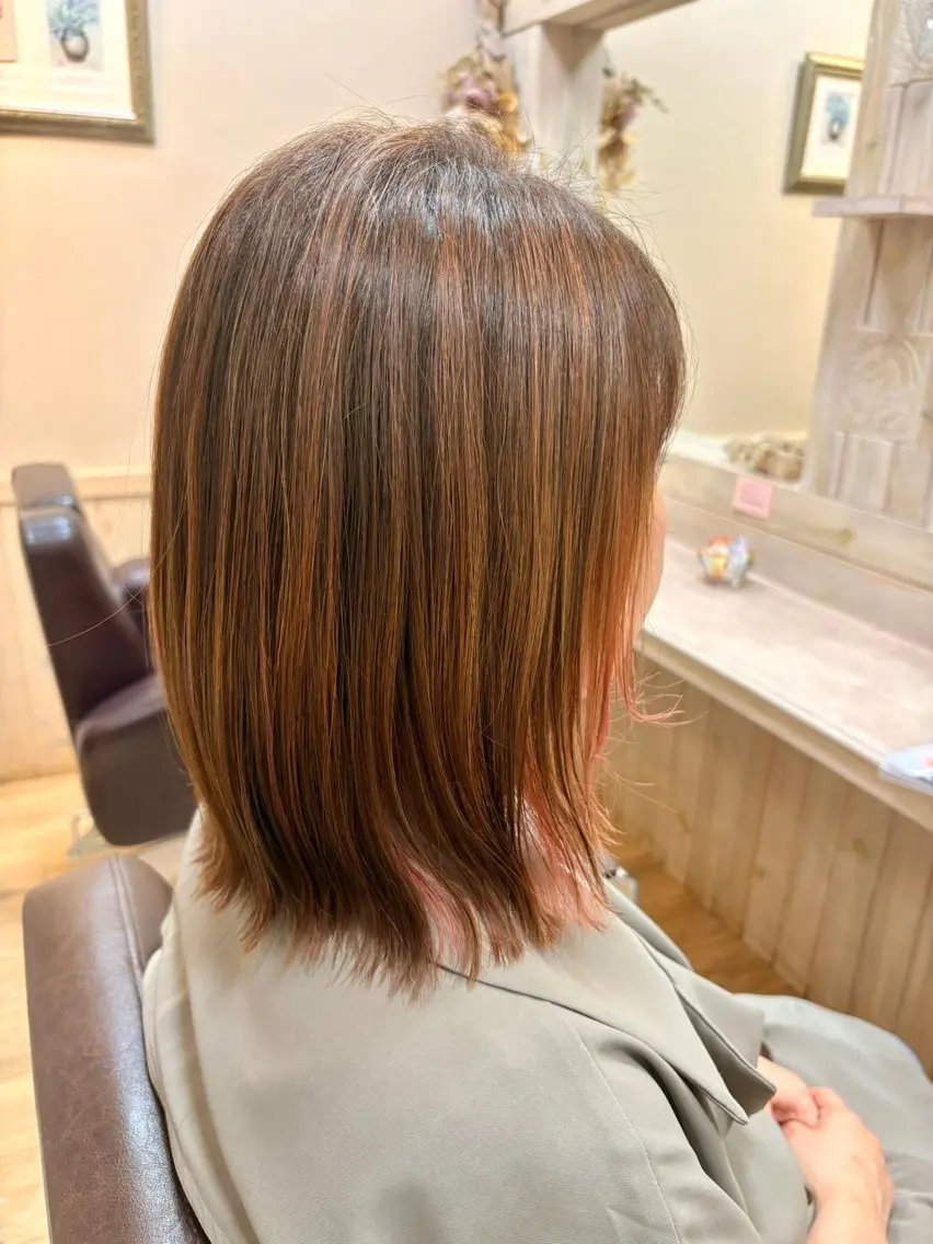カット(3㎝以上切るorスタイルに変化をつけたい方のみ)+ヘアカラー🩵(ブリーチなしワンカラー)(リタッチでも🆗)の写真