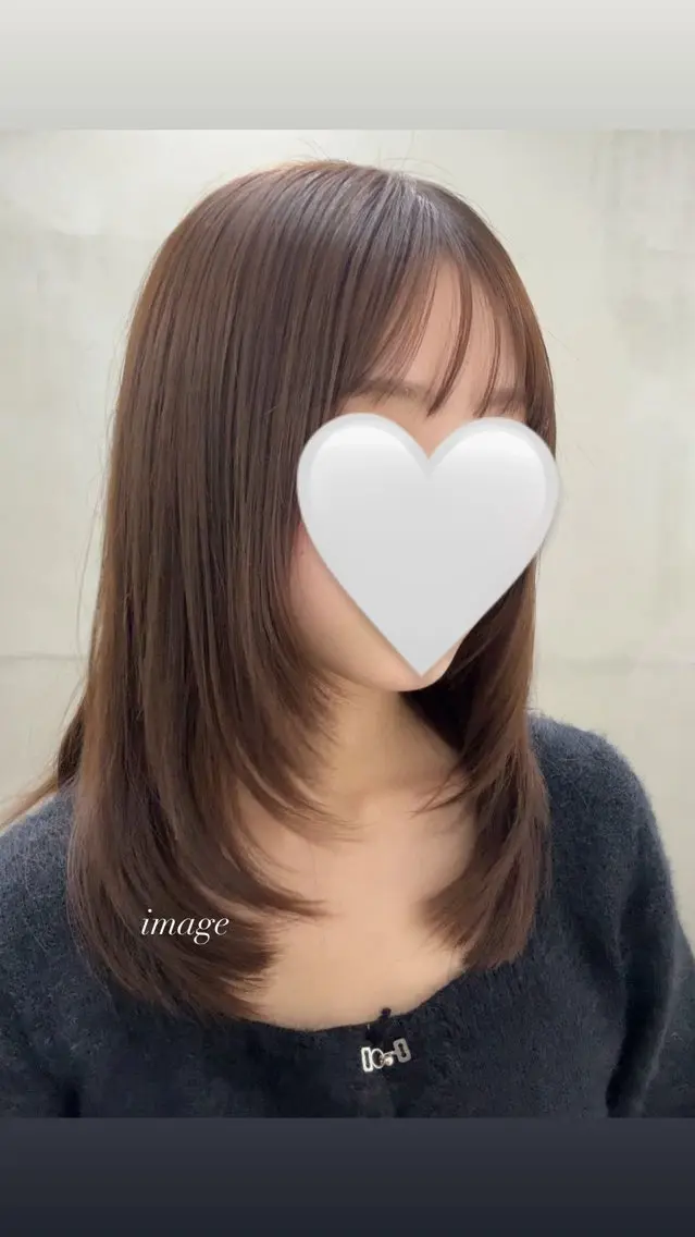 セミロング レイヤーカット 韓国風ワンホンレイヤ ー/似合わせナルミのヘアスタイル
