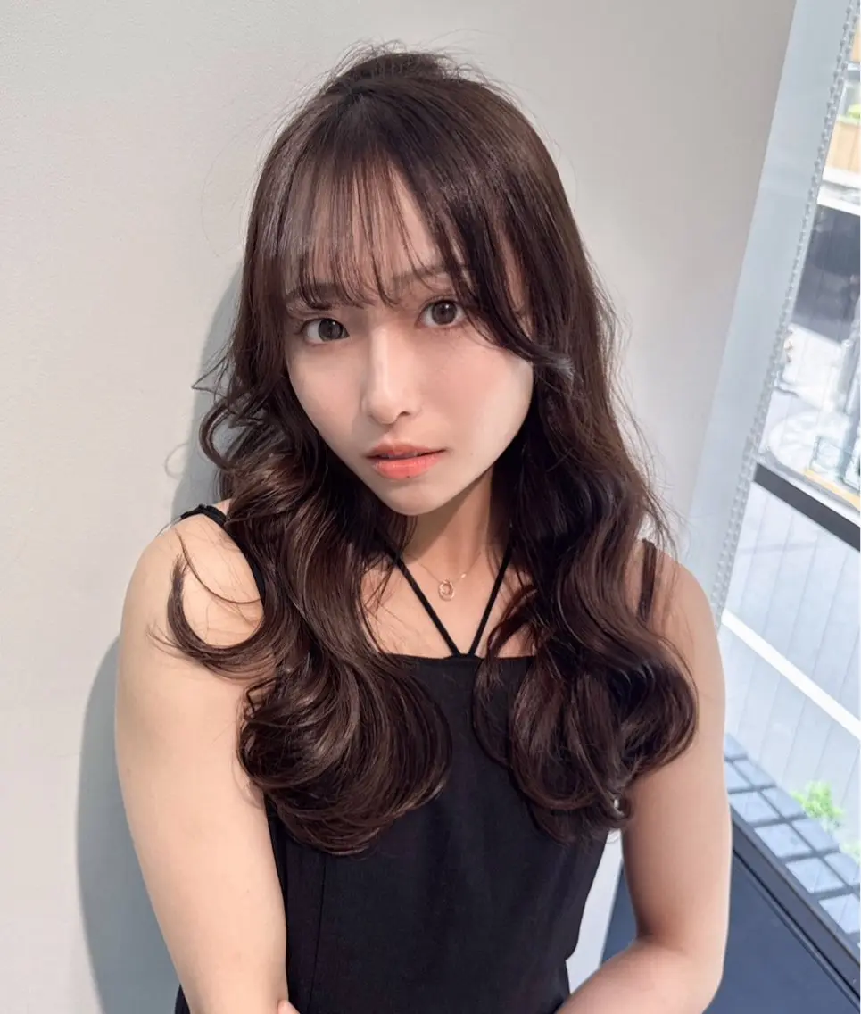 ミディアム ヘアカラー トリートメント 顔周りレイヤー/新宿 /モテ艶カラー/航介のヘアスタイル