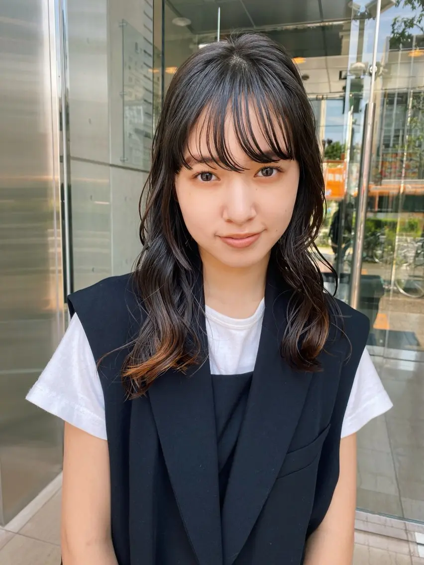 セミロング カラー ダブルカラー レイヤーカット ウルフカット カット 🌈村松滉太髪質改善 レイヤーカット🌈のヘアスタイル