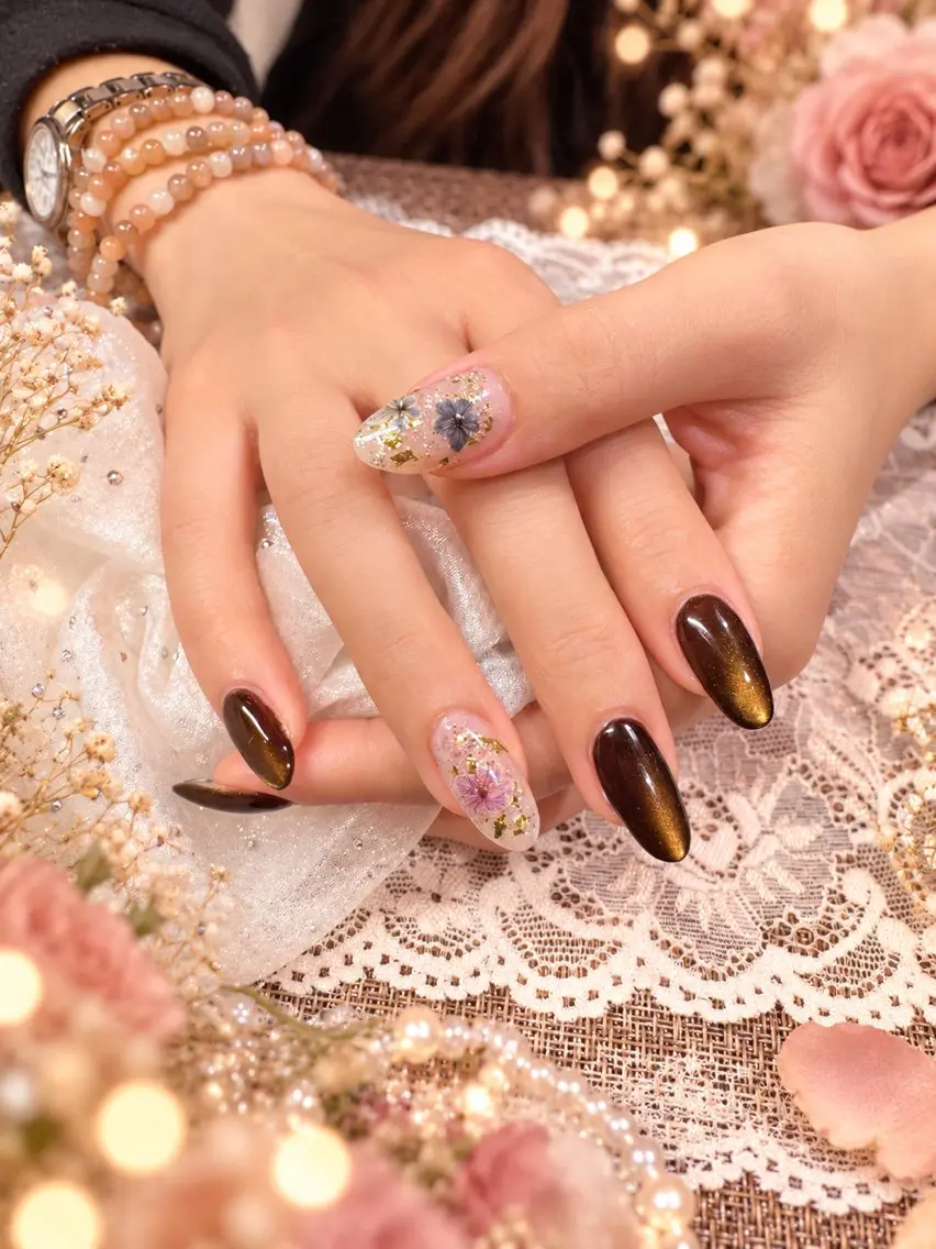 ネイル フラワーネイル マグネットネイル Moko NailStudioのネイルデザイン