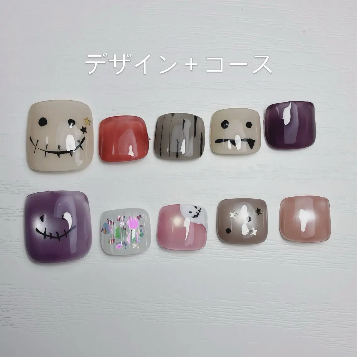 ネイル フットネイル ハロウィン マグネットネイル ニュアンスネイル シンプルネイル フットネイル nail salon anoneのネイルデザイン