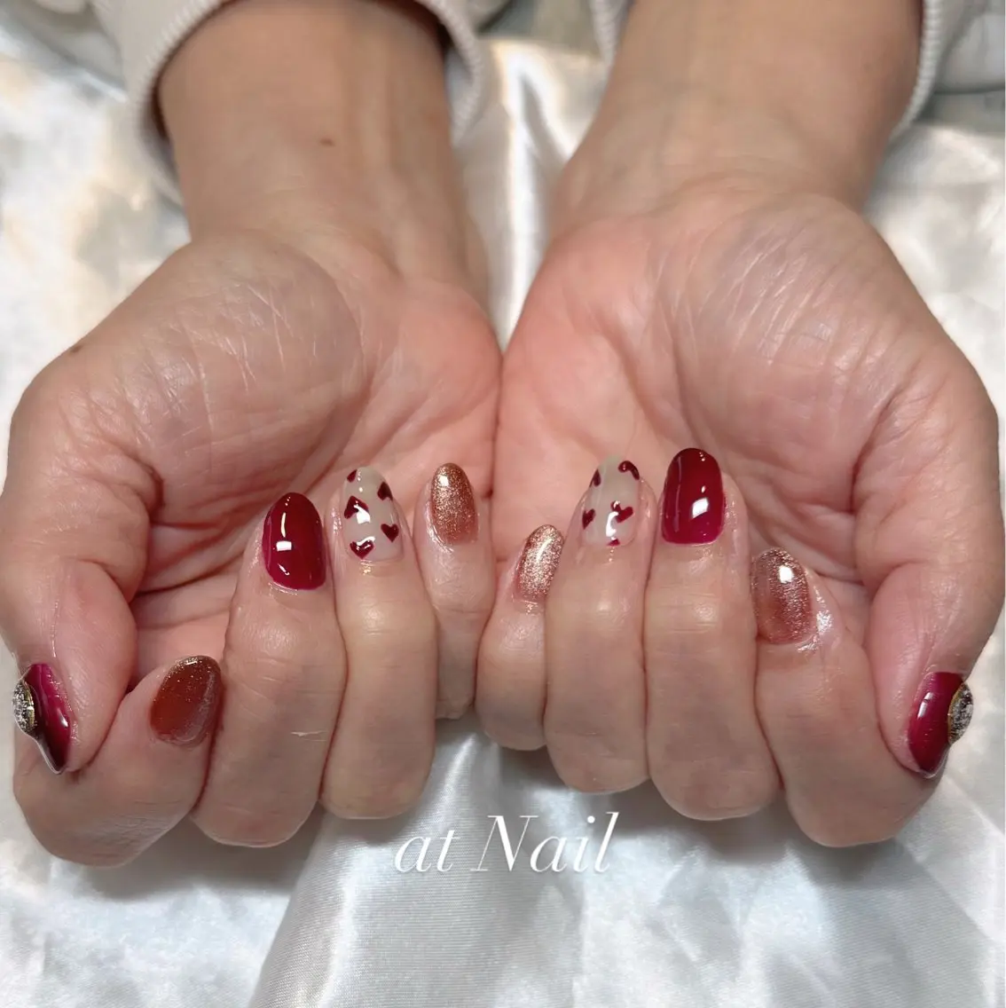 ネイル フラッシュネイル ハート マグネットネイル ニュアンスネイル スカルプネイル at Nailのネイルデザイン