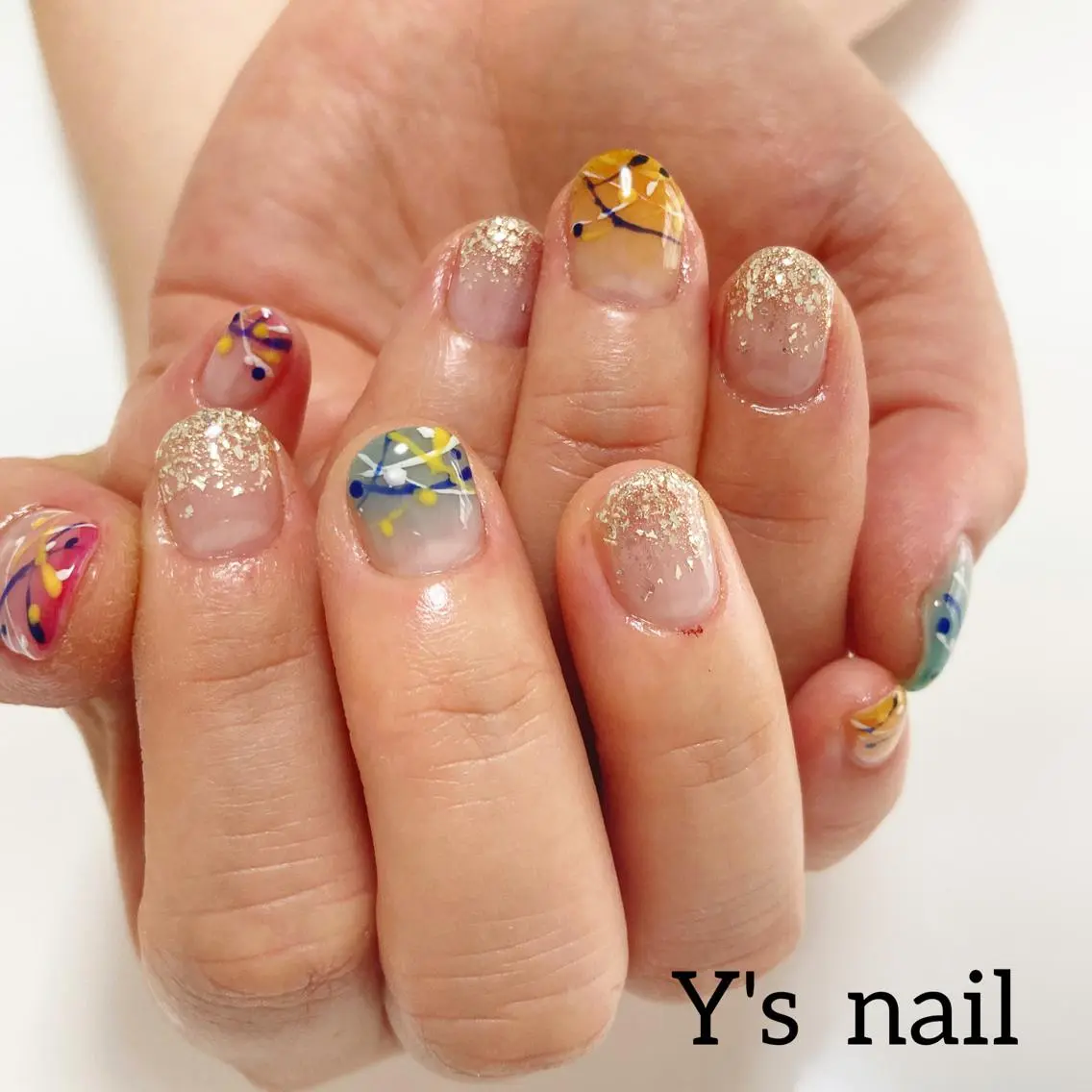 ネイル ヨーヨーネイル 手書きが得意🖌️ Y’s  nailのネイルデザイン
