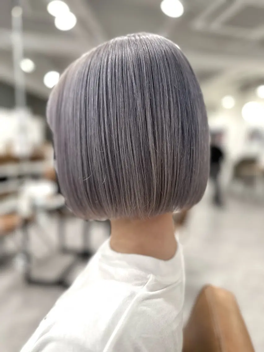 ショート カラー アッシュ シルバー シルバーアッシュ ボブ ヘアカラー トリートメント 特殊カラー特化 ✂️SHIAN フジのヘアスタイル