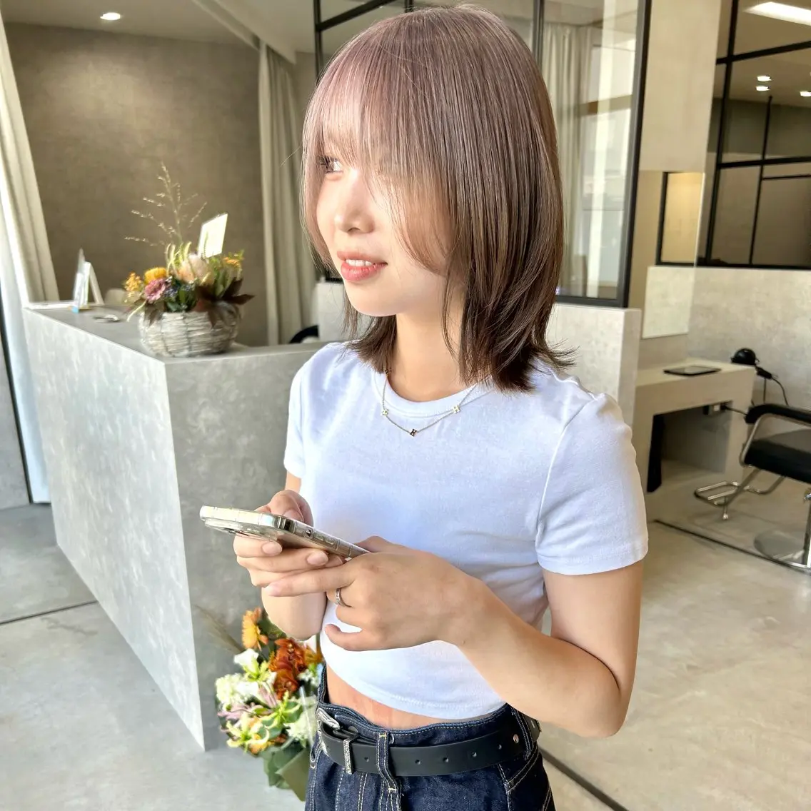 ミディアム カラー 一ノ瀬 暁のヘアスタイル
