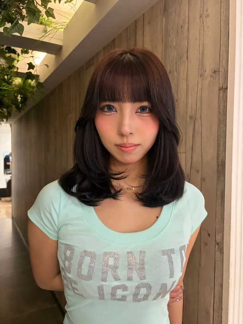 ミディアム カラー ヘアカラー 夢 菜のヘアスタイル
