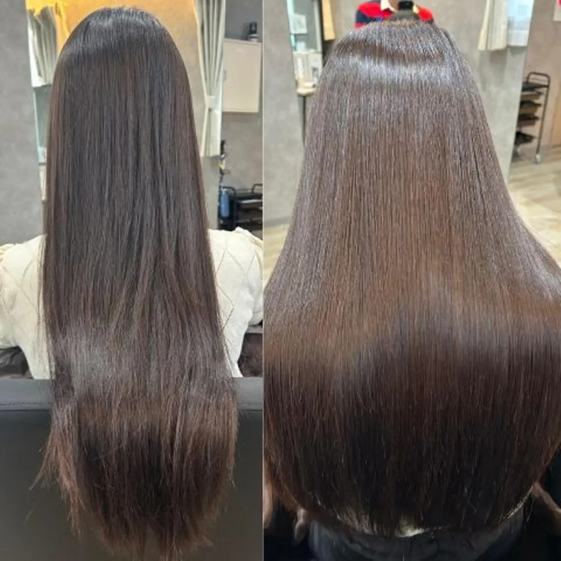 ロング カラー 髪質改善 縮毛矯正 トリートメント カット ヘアカラー 縮毛矯正 トリートメント ヘアセット さく/髪質改善× 縮毛矯正/町田のヘアスタイル