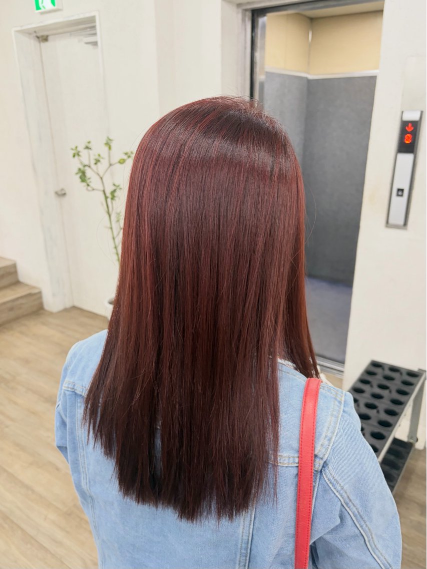 セミロング エクステ ハイライト レイヤーカット カット ヘアカラー トリートメント 韓国レイヤー🦋 ブリーチtomokoのヘアスタイル