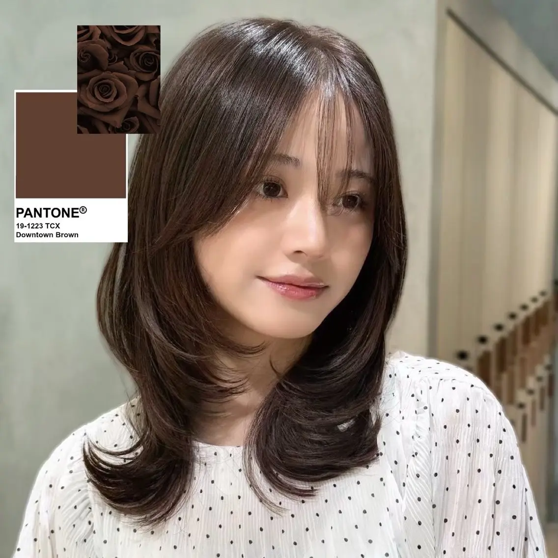 ミディアム カラー ヘアカラー saki /レイヤー / 髪質改善のヘアスタイル