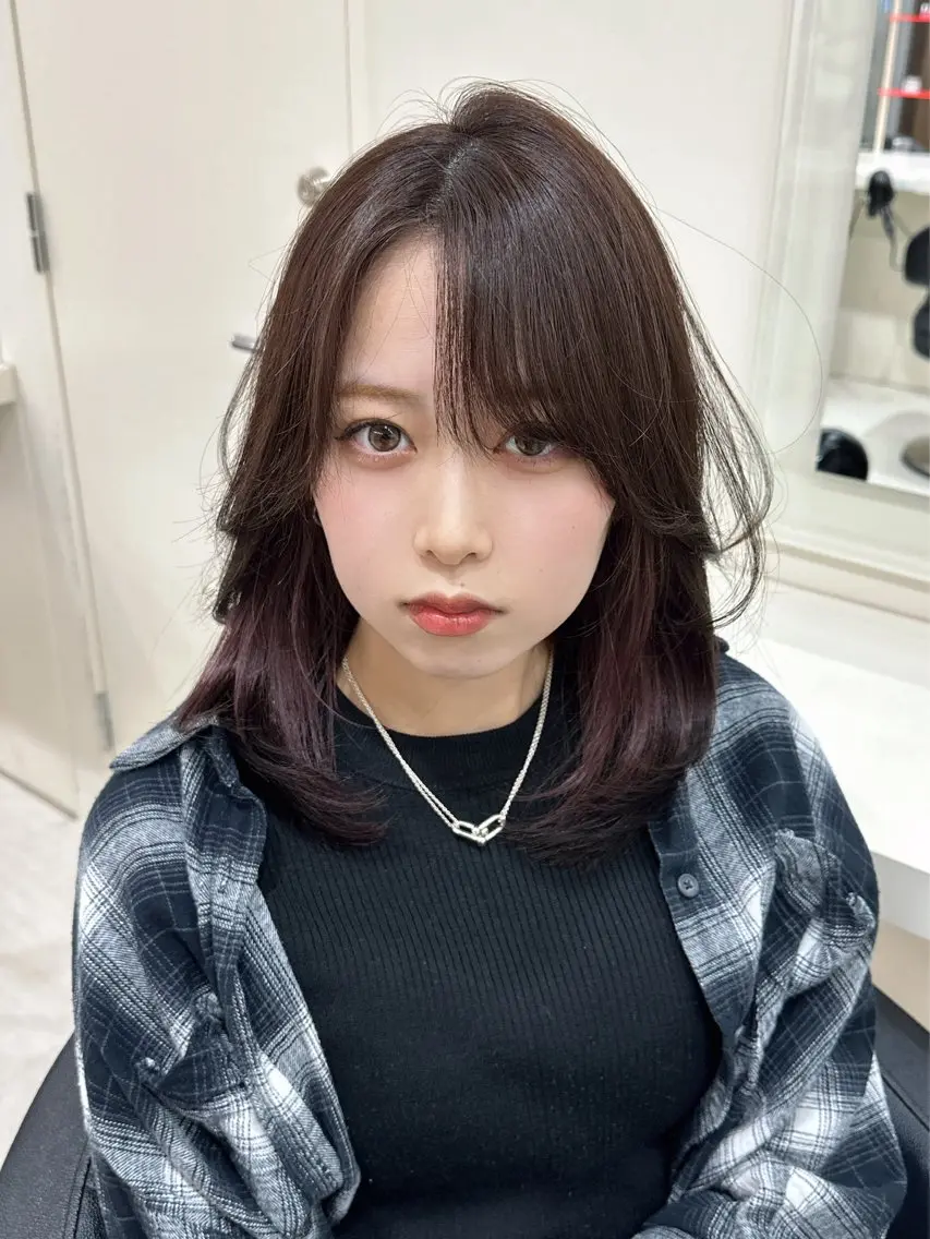 ロング カラー ヘアアレンジ 艶カラー/ハイトーン /レイヤーカットのヘアスタイル