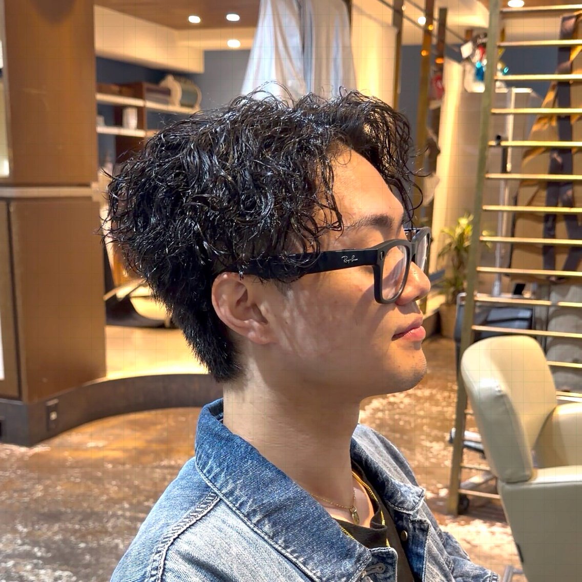 メンズ カット パーマ 原田 黎也のヘアスタイル