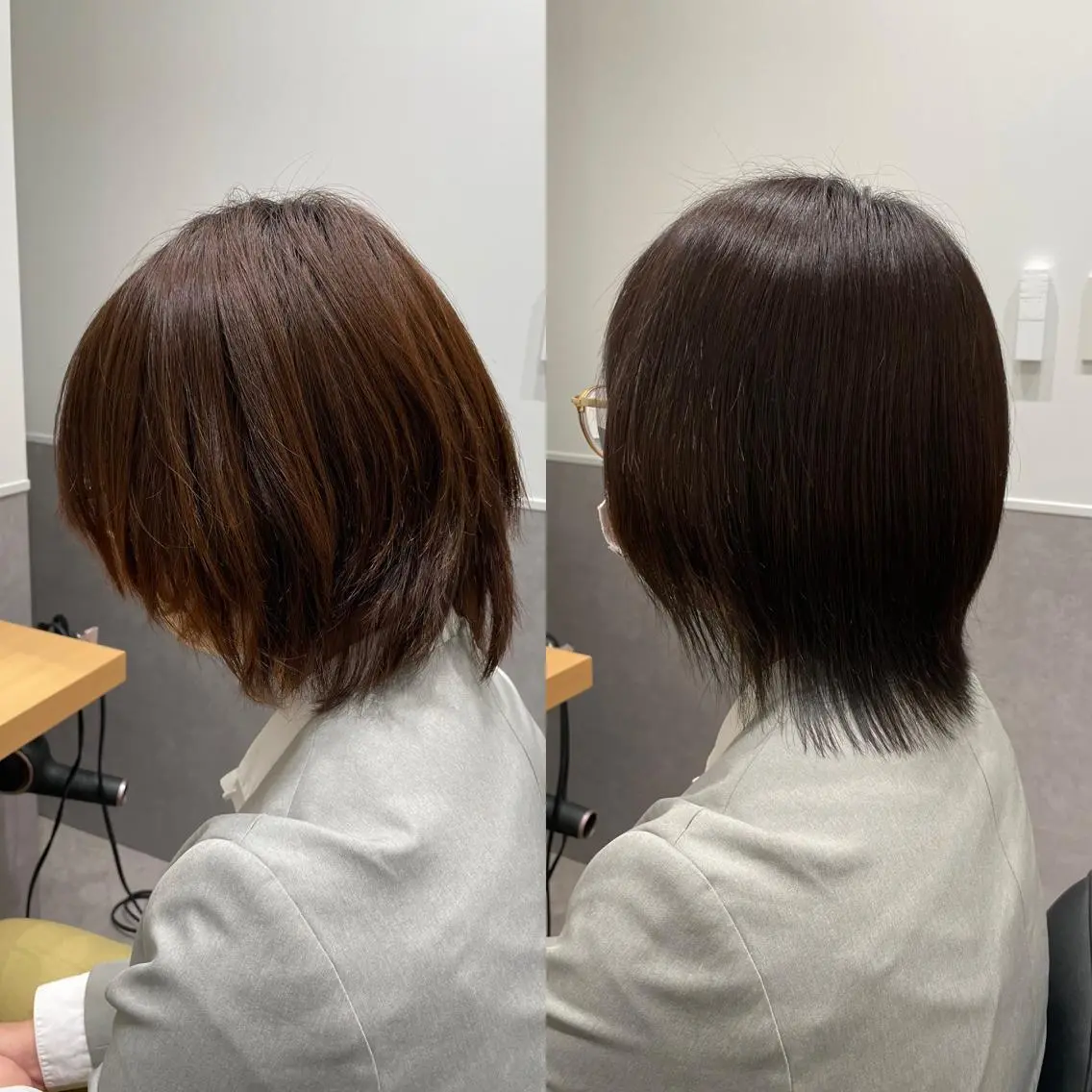 ショート カラー アディクシーカラー エドルカラー グレージュ トリートメント 髪質改善ヘアケア 艶髪特化/上田のヘアスタイル