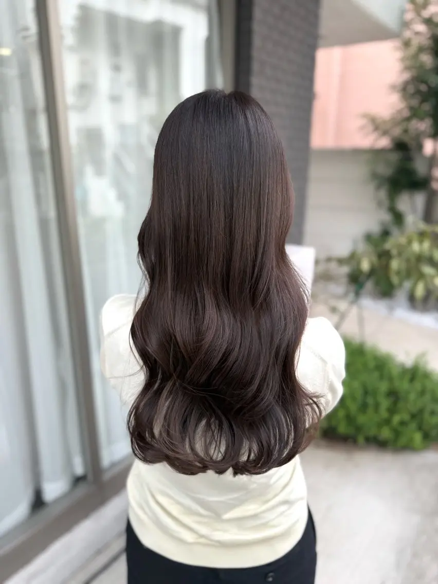 ロング カラー グレージュ カット ヘアカラー トリートメント グレージュ/レイヤー /韓国ヘア/RISAのヘアスタイル