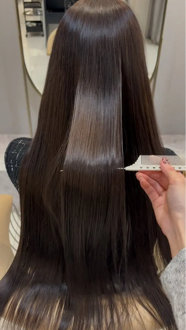 ロング カット 縮毛矯正 池田 なな美のヘアスタイル