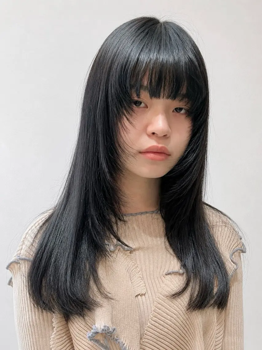 ロング レイヤーカット カット トリートメント レイヤー/髪質改善 /縮毛矯正/艶カラーのヘアスタイル