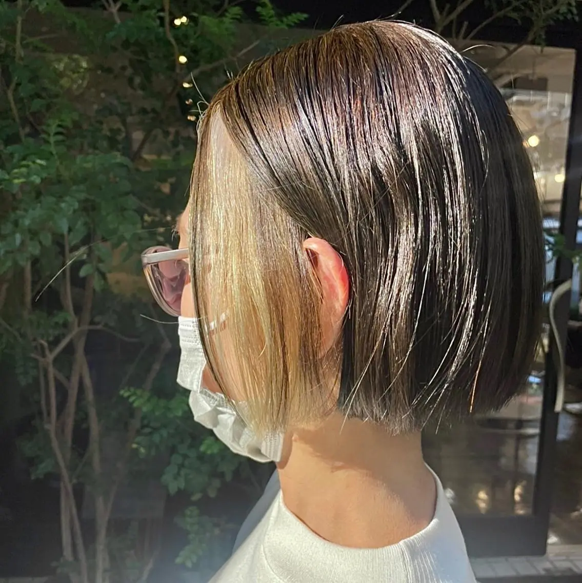 ミディアム カラー ミストバング 勝野 麻美のヘアスタイル