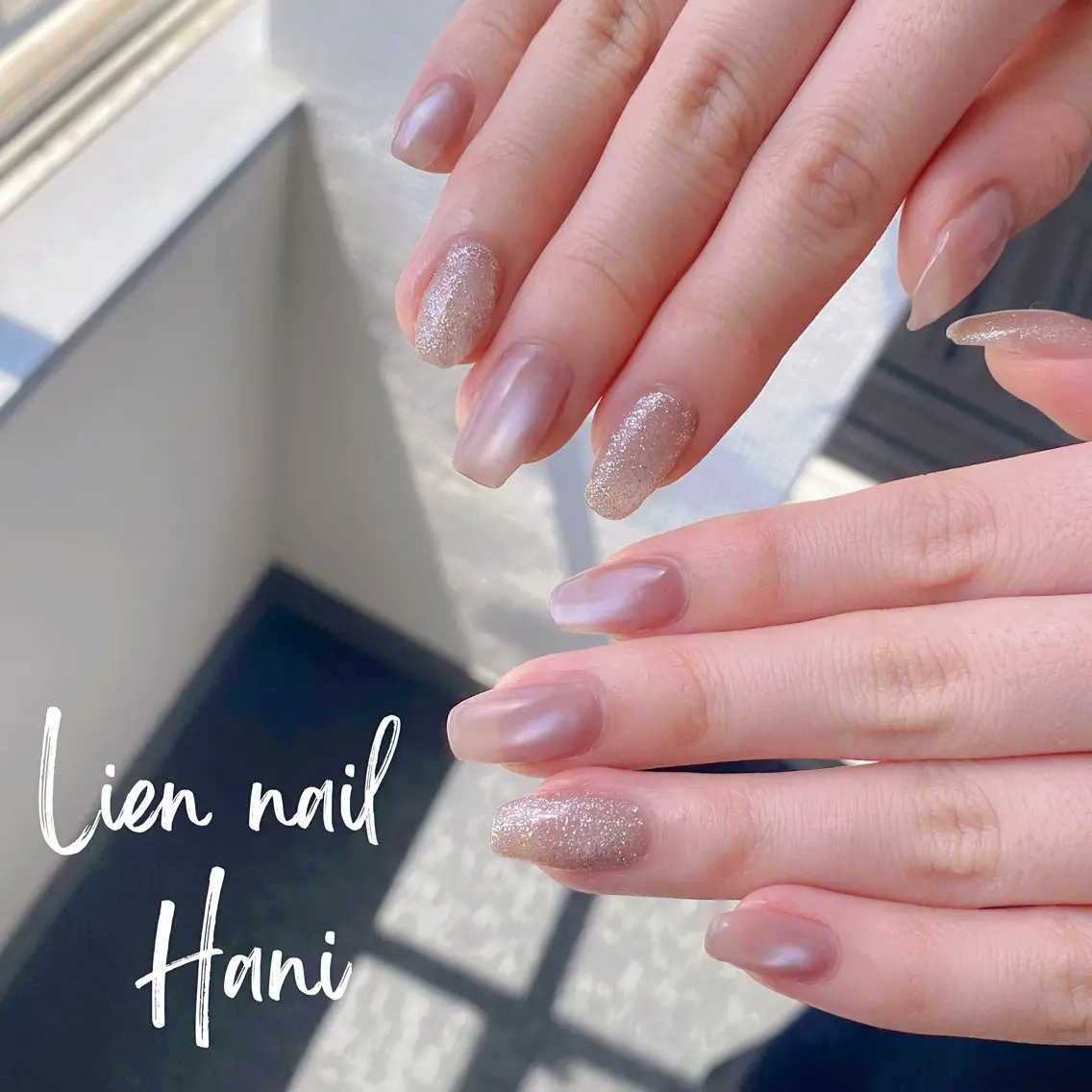 ネイル アートネイル フラッシュネイル マグネットネイル マグネットワンカラー ワンカラーネイル Lien nail .Haniのネイルデザイン