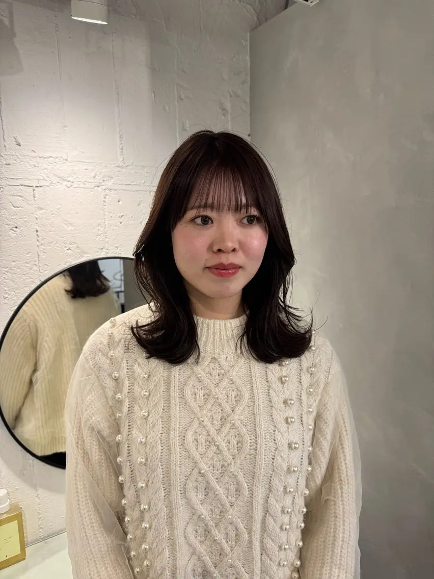 セミロング カット ヘアカラー トリートメント 新宿/顔周りカット +レイヤー=しずく♩のヘアスタイル