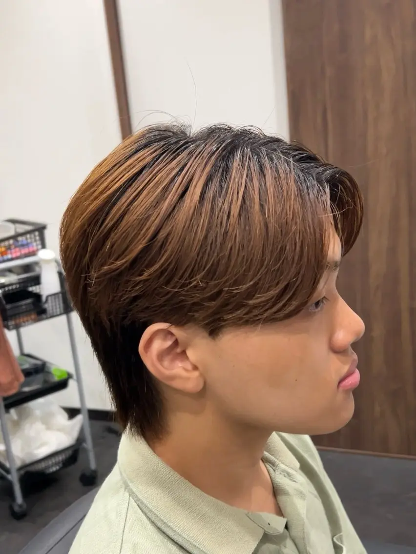 ミディアム メンズ 縮毛矯正 福井 太暉のヘアスタイル