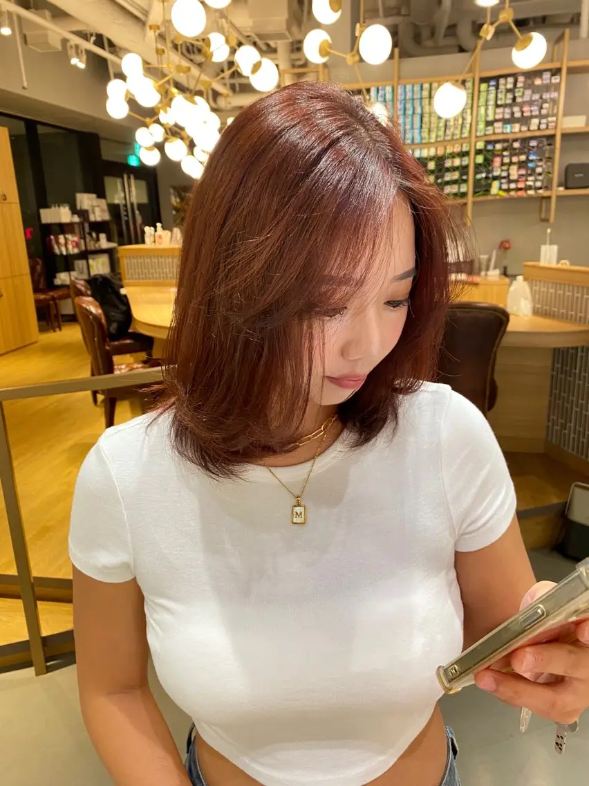 ミディアム カラー unopulir 景山 凌のヘアスタイル