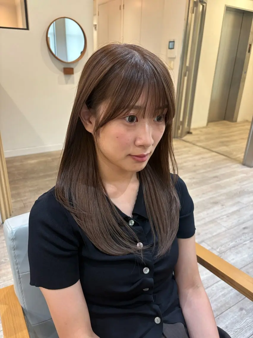 セミロング ヘアカラー トリートメント 大木 唯月のヘアスタイル