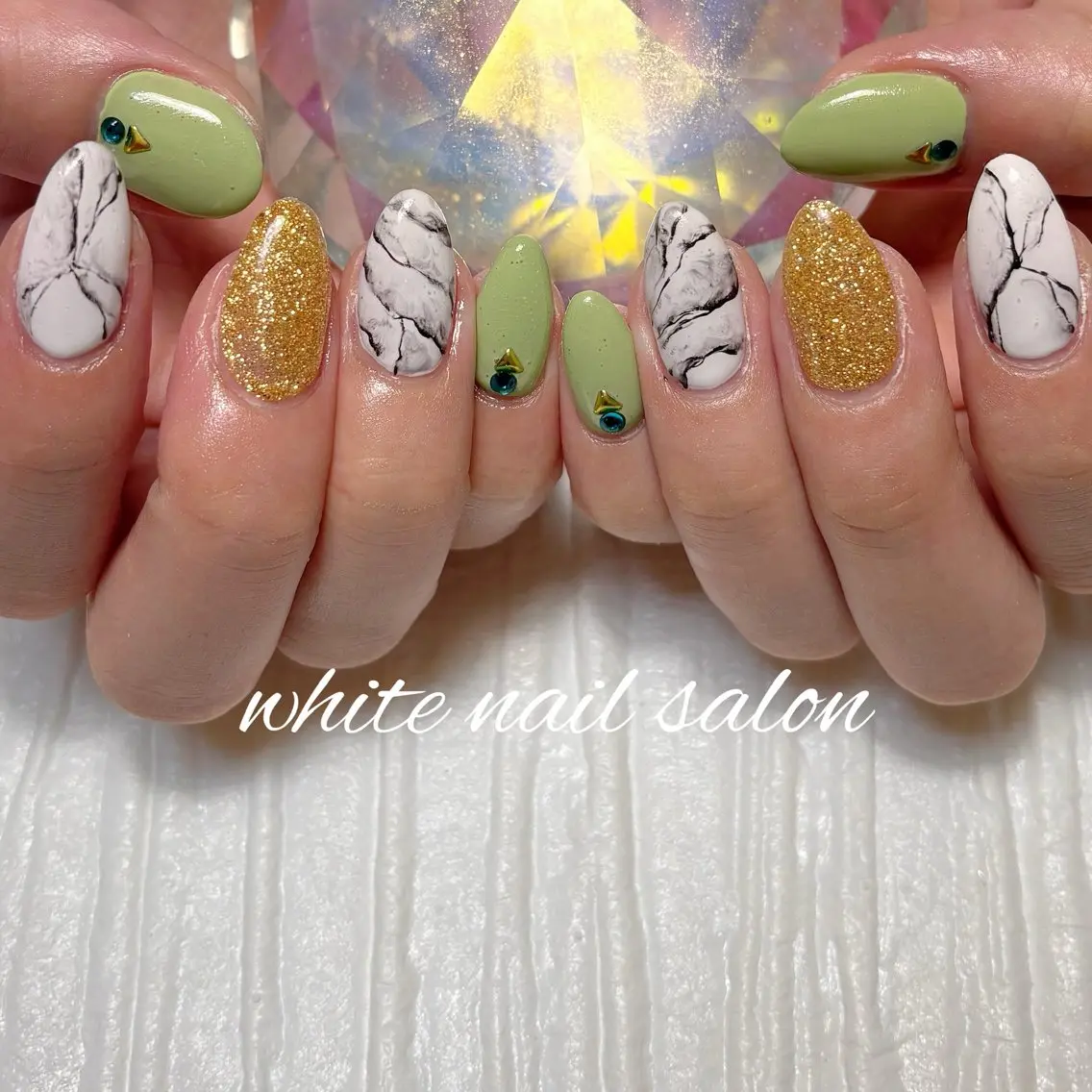 ネイル フットネイル ラメ(グリッター) ハンドネイル white nail salonのネイルデザイン