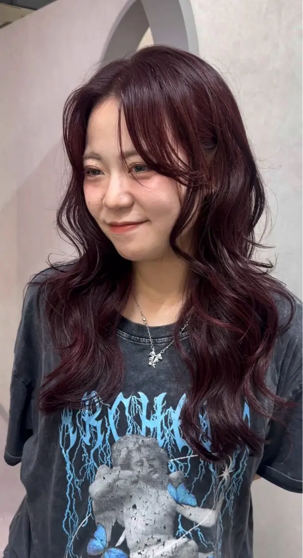 ロング カラー ブリーチ ケアカラー ブリーチなしカラー 髪質改善 韓国風ヘア 韓国風レイヤーカラー ライムのヘアスタイル