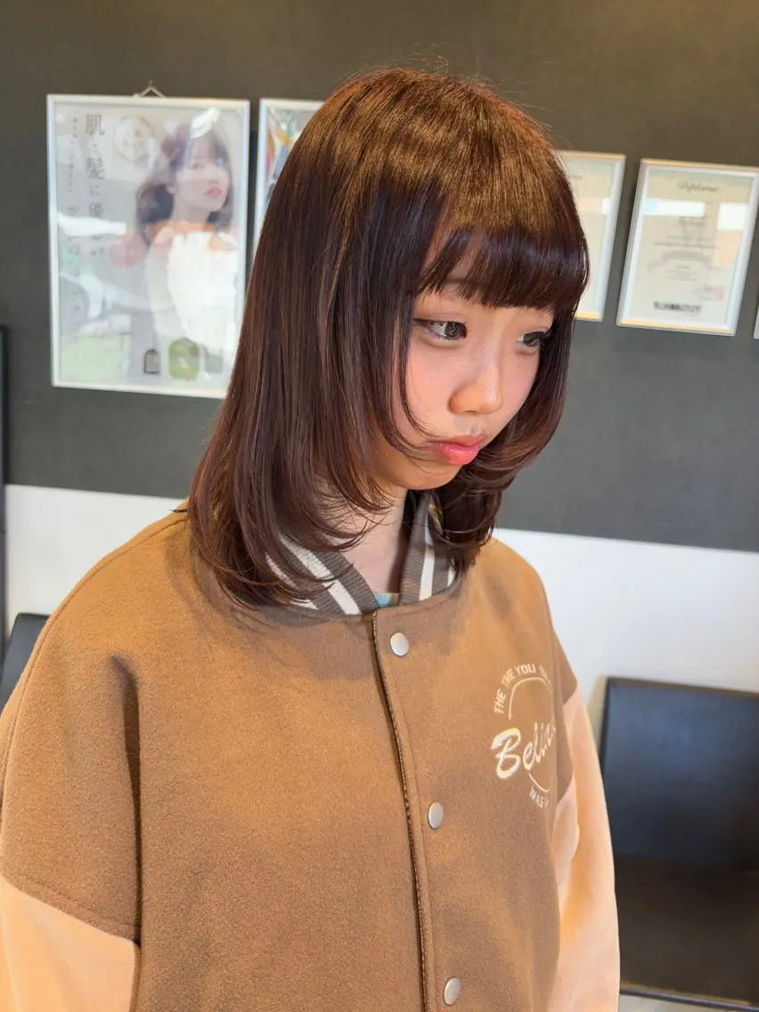 ミディアム カラー デザインカラー カット ヘアカラー トリートメント ブリーチ/ヘアケア/ 艶髪/イギチハルのヘアスタイル