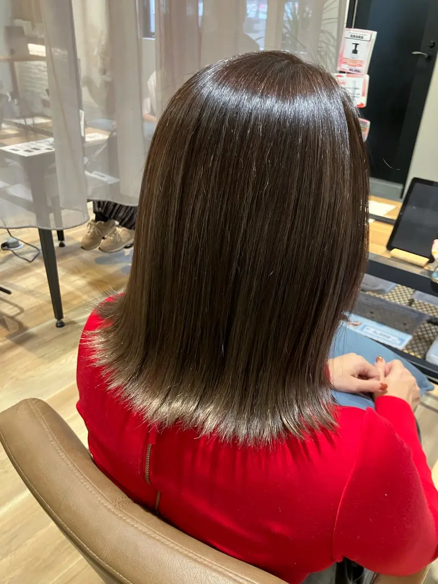 ミディアム ハイライト 髪質改善 トリートメント カット ヘアカラー トリートメント 横山 麻衣子 /似合わせ/垢抜けのヘアスタイル