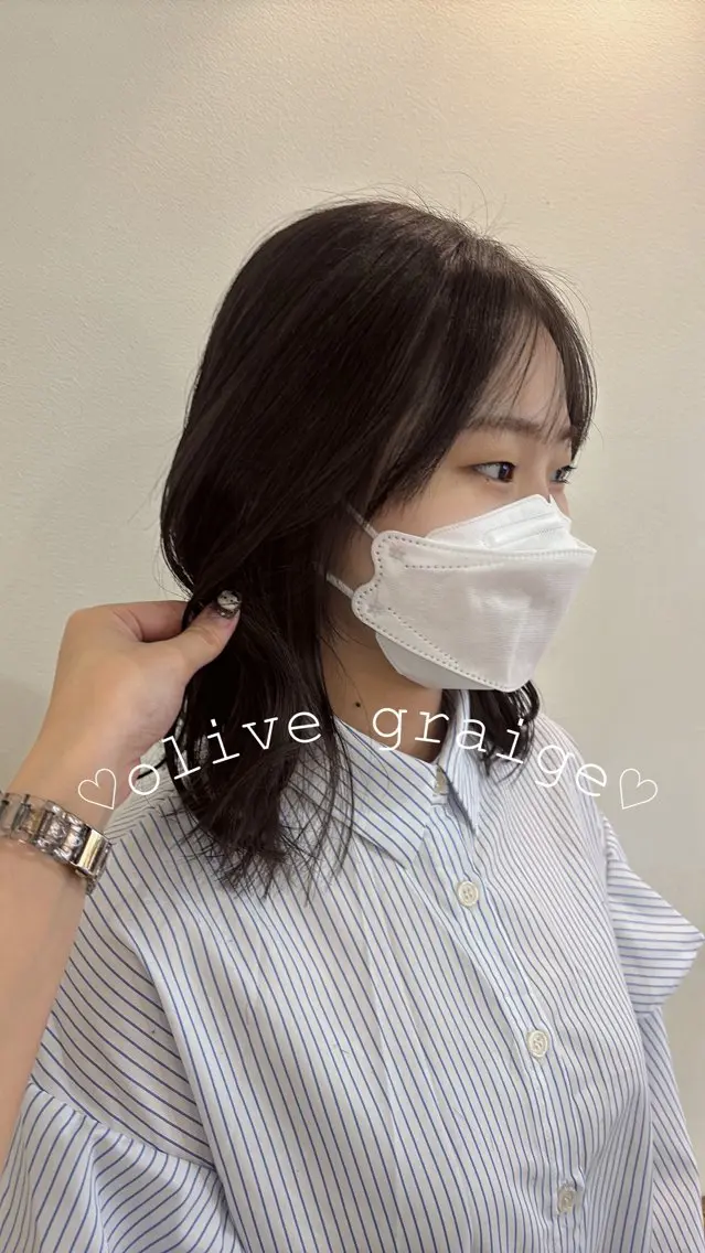 ミディアム カラー 黒髪 ケアカラー ダブルカラー カット ヘアカラー トリートメント 🍒桜井 優華🍒のヘアスタイル