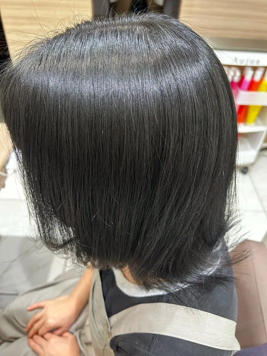 ミディアム 縮毛矯正 トリートメント 小平 悠人のヘアスタイル