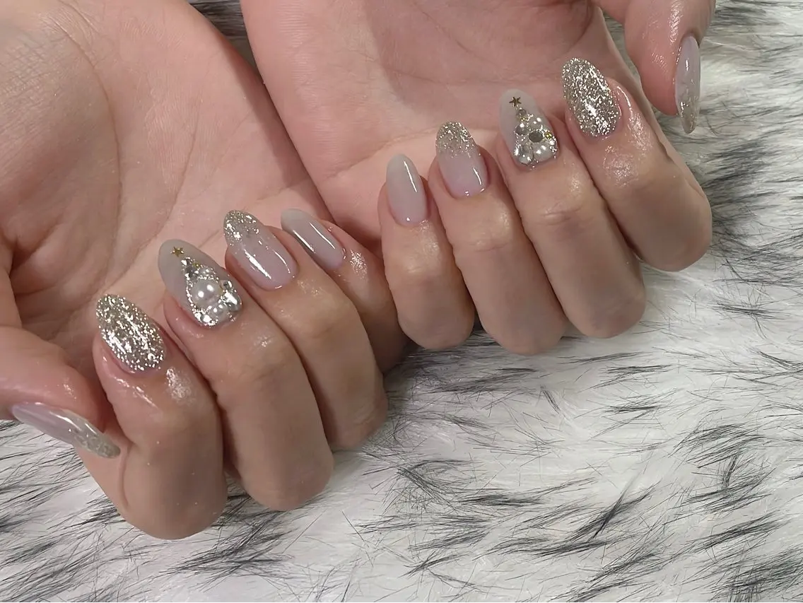ネイル オーロラネイル フットネイル フレンチネイル ジェルネイル 韓国ネイル kiki nail &brow二子玉川のネイルデザイン