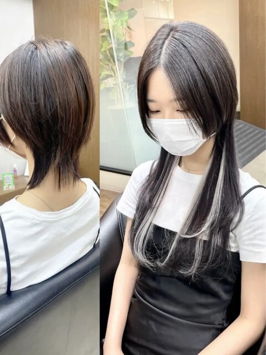 ロング シールエクステ エクステ ロング ウルフカット ｳｲｷ|羽エクステ |シールエクステのヘアスタイル