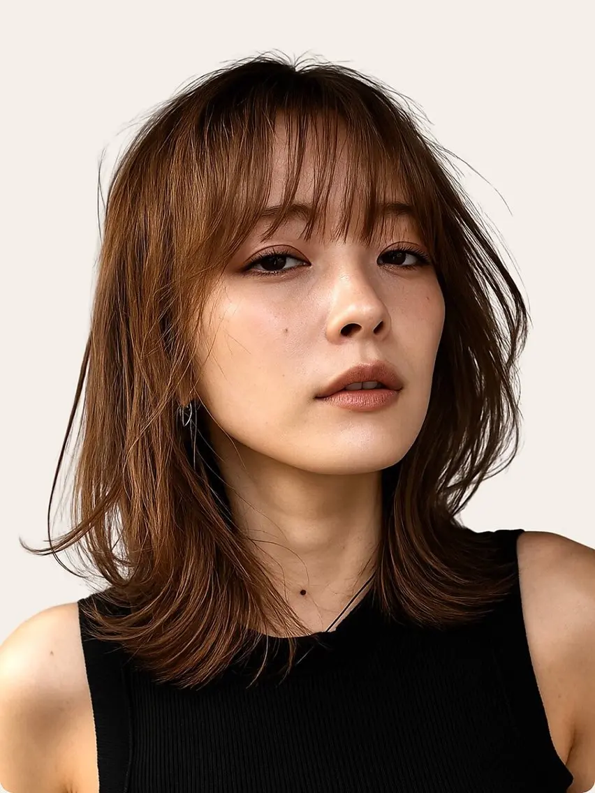 ミディアム 渡辺奎斗/ ボブ レイヤーカットのヘアスタイル