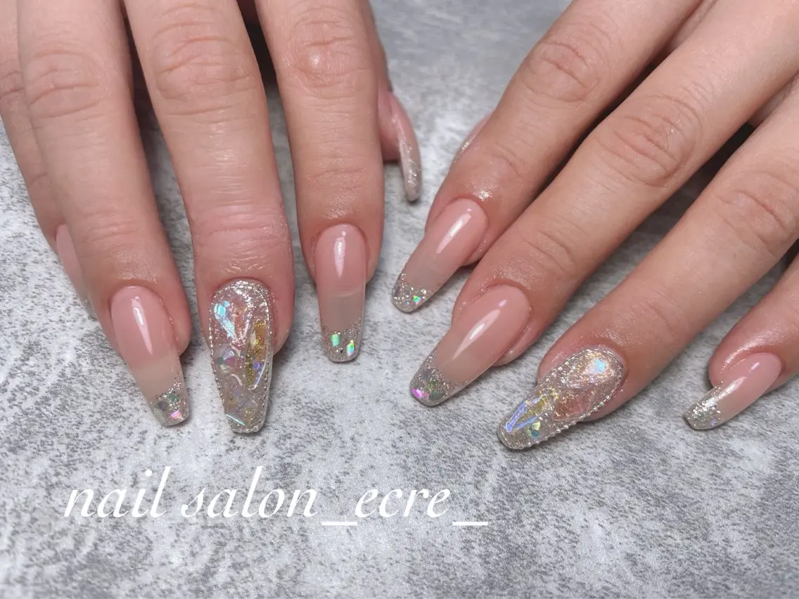 ネイル 長さ出し ロングネイル nail salon _ecre_のネイルデザイン
