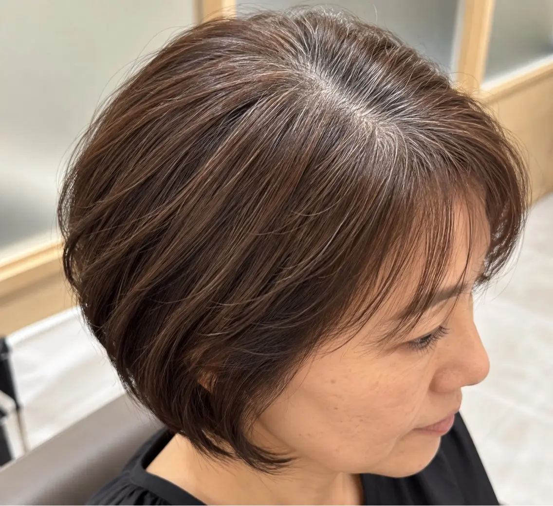 ミディアム カラー ケアカラー 髪質改善 ヘアカラー 久木原 ゆりのヘアスタイル