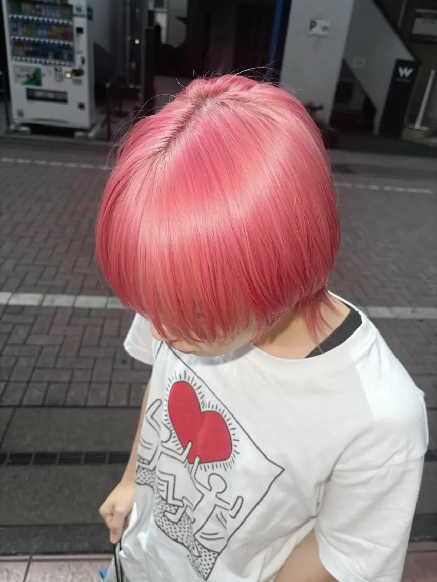 カラー メンズ ピンクカラー ホワイトピンク カット ヘアカラー トリートメント ヘッドスパ ヘアセット メンズ特化モテヘア 🌙Nanakaのヘアスタイル