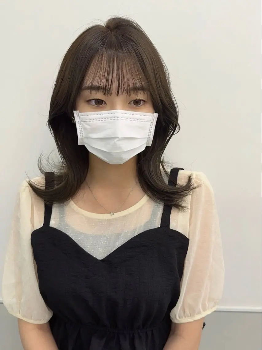 セミロング カラー 韓国風ヘア レイヤーカット トリートメント ワンホンヘア カット ヘアカラー トリートメント 韓国ヘア🇰🇷 スズキのヘアスタイル