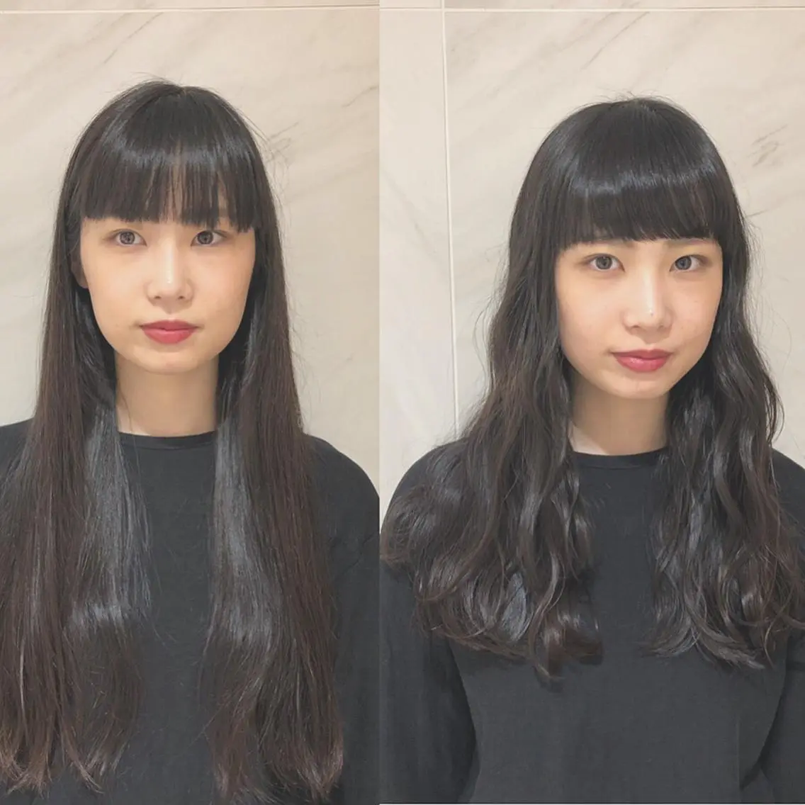 ロング カラー カット 荒木 依莉亜のヘアスタイル