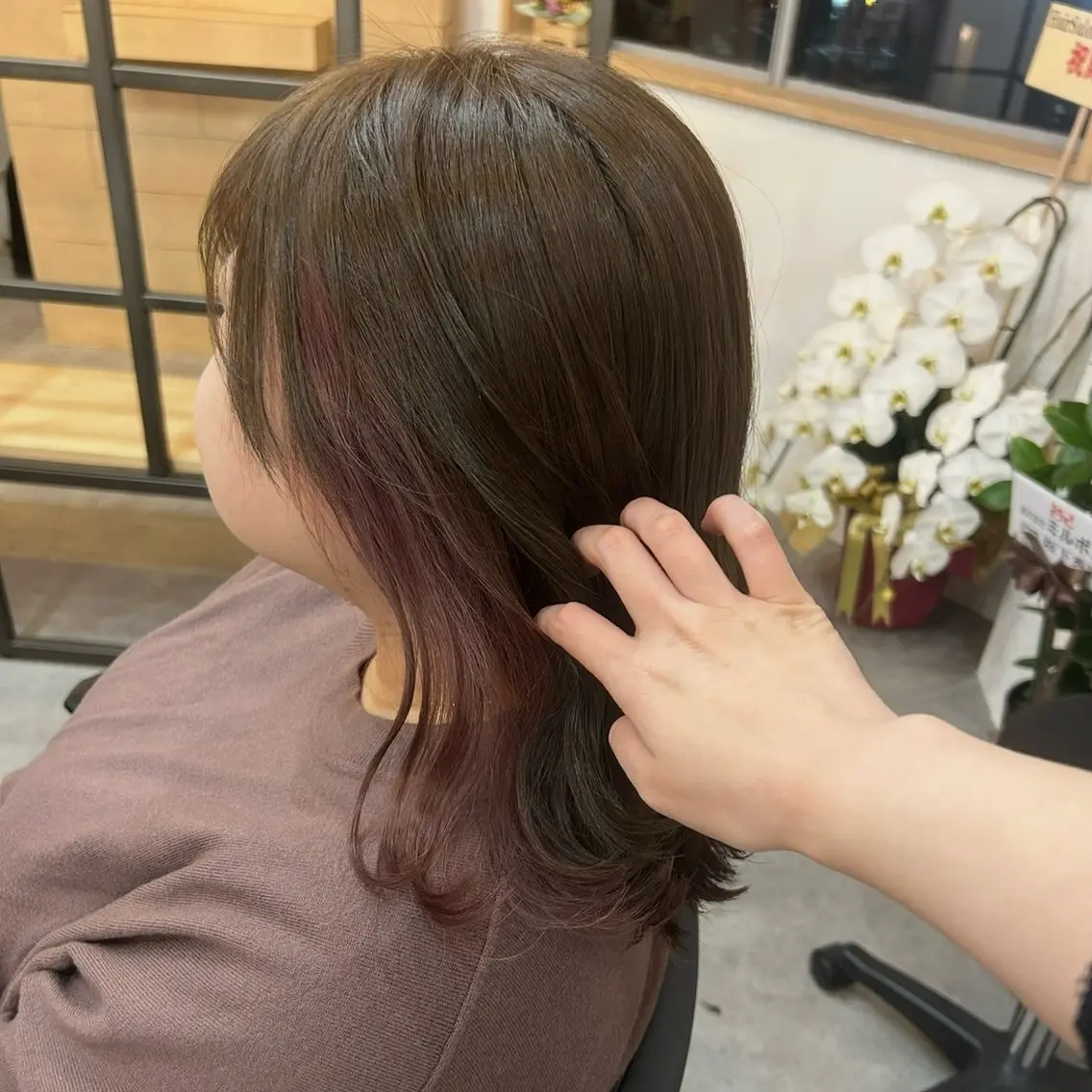 ミディアム カラー カット ヘアカラー 立花 ふたば🌱のヘアスタイル