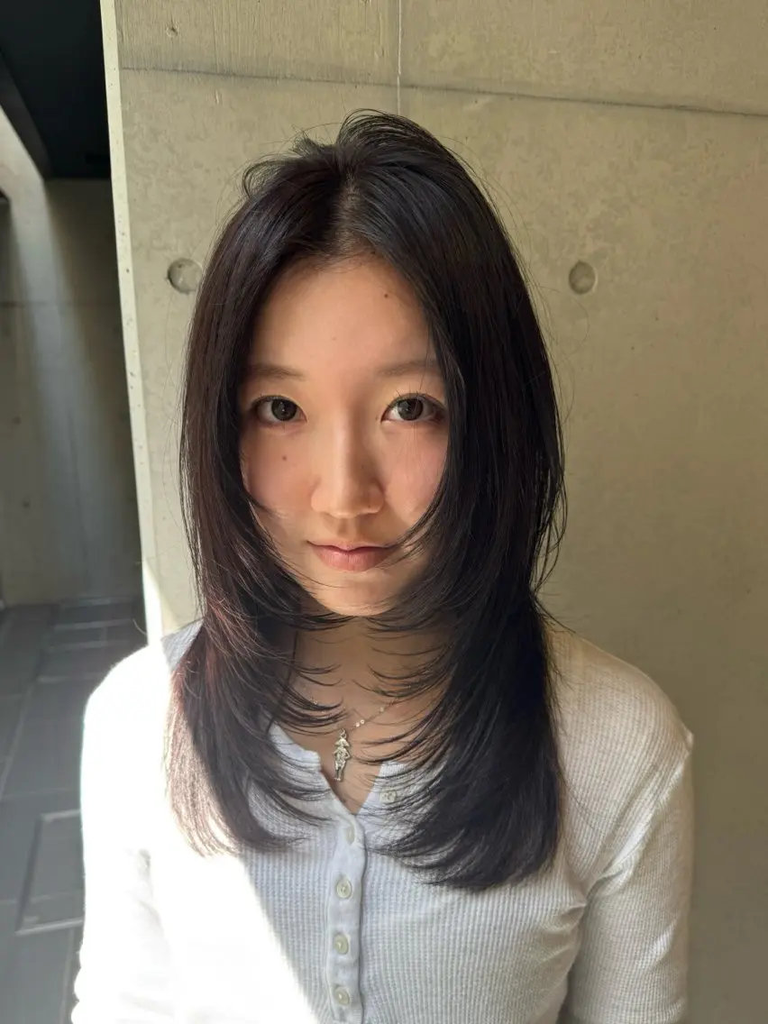 セミロング カラー カット ヘアカラー トリートメント だいち/ブリーチ/ レイヤーカットのヘアスタイル