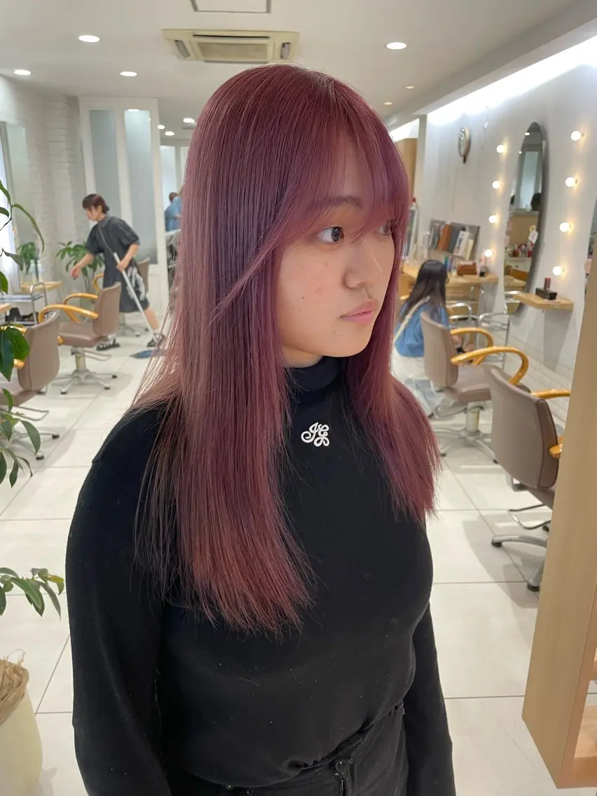 ロング 顔まわりレイヤー 姫カット 韓国風ヘア レイヤーカット ロング 🧸SAKI🎀 韓国レイヤーのヘアスタイル