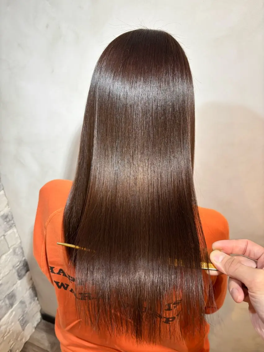セミロング カラー 縮毛矯正 トリートメント ヘッドスパ ヘアセット 美髪矯正 🌈髪質改善 山下のヘアスタイル