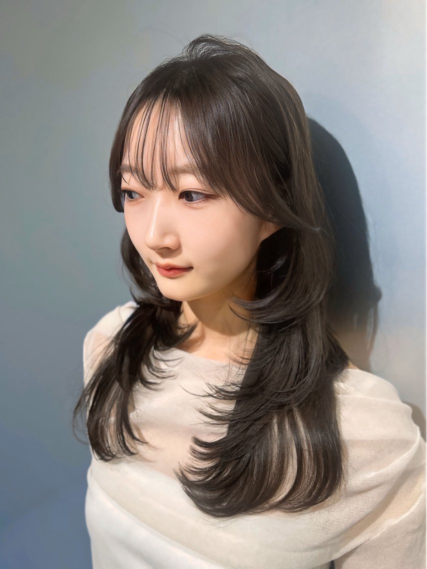ロング カラー ダークグレー ダークグレージュ グレージュ ハッシュカット カット ヘアカラー トリートメント 透明感カラー✖️ 似合わせカット／店長のヘアスタイル