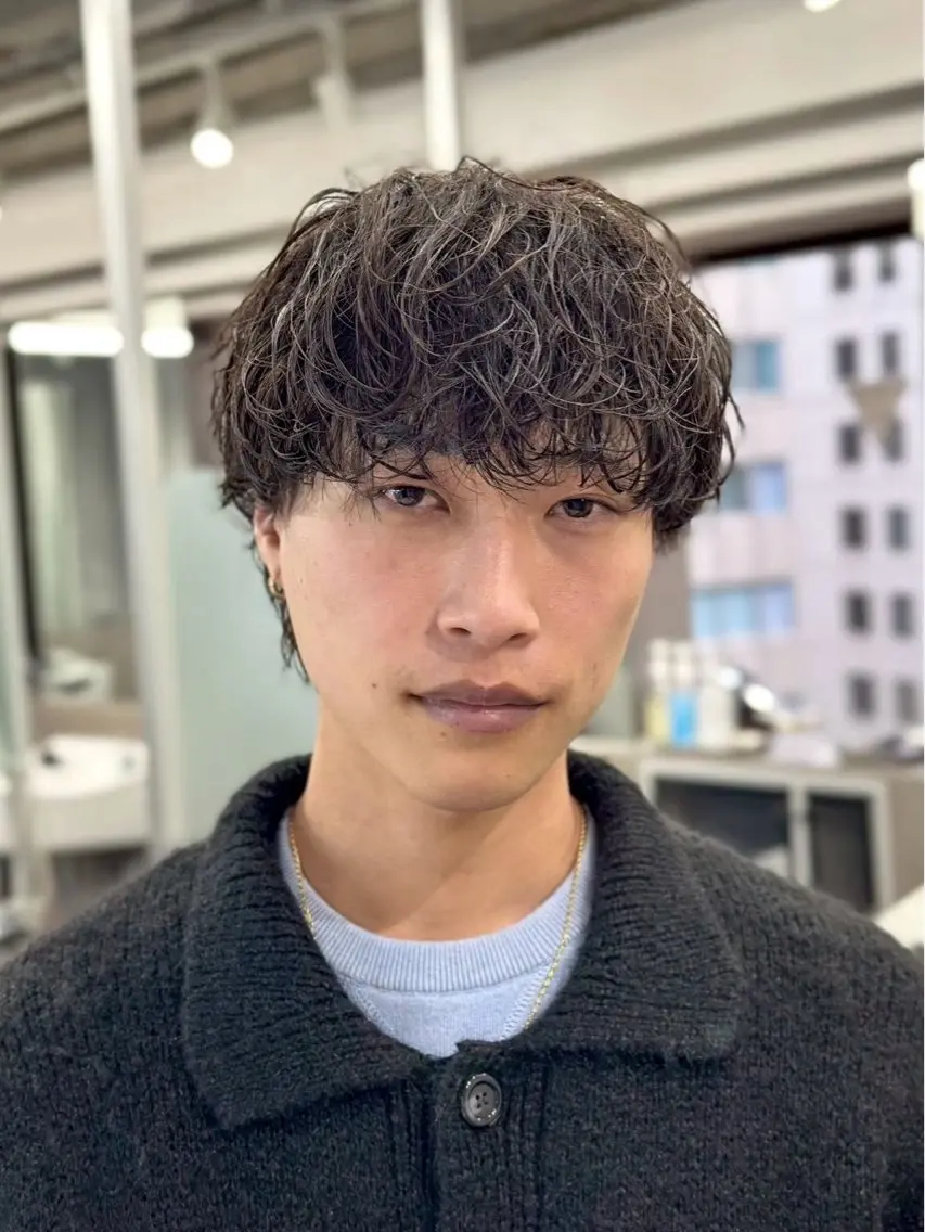 ショート パーマ メンズ カット パーマ メンズカット 佐藤優菜のヘアスタイル
