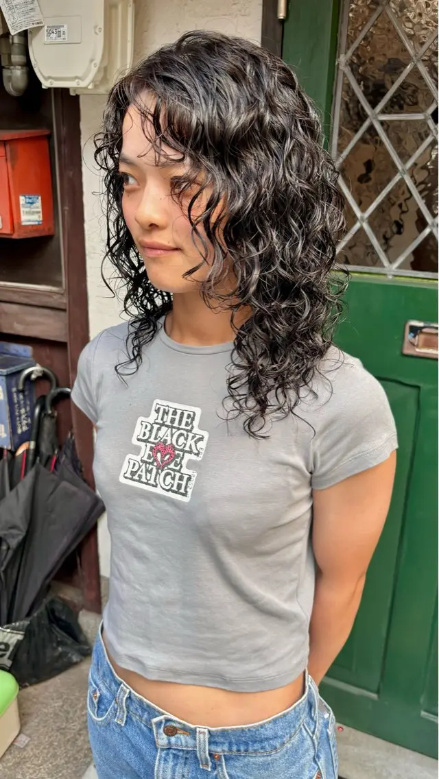 ミディアム パーマ カット パーマ 大石 朱純のヘアスタイル