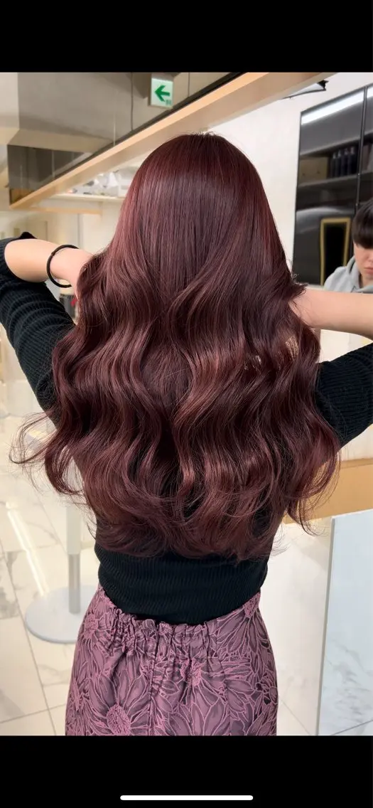 ロング カラー 𝑨𝑲𝑶 🍒/ 盛れる韓国ヘアのヘアスタイル